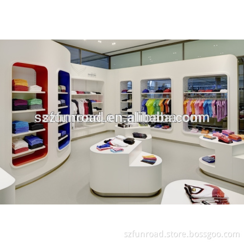 Customized wood clothing display racks display cabinetsfor shop fittings